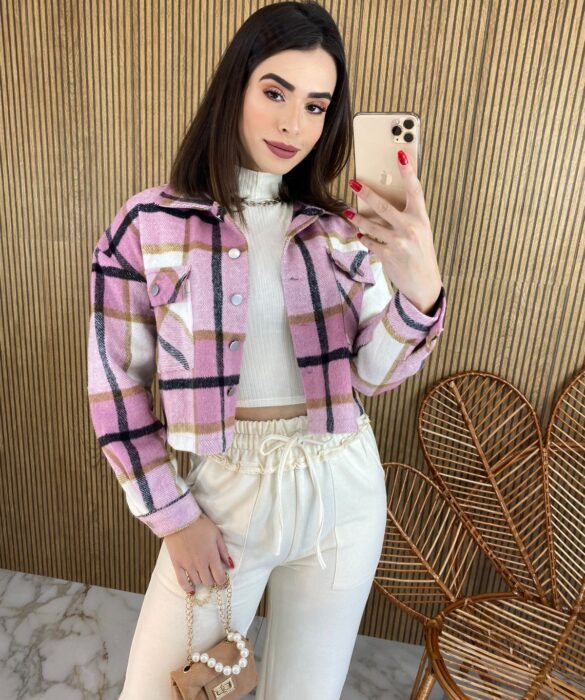 fernandaramosstore com br camisa cropped feminina manga longa xadrez rose 8