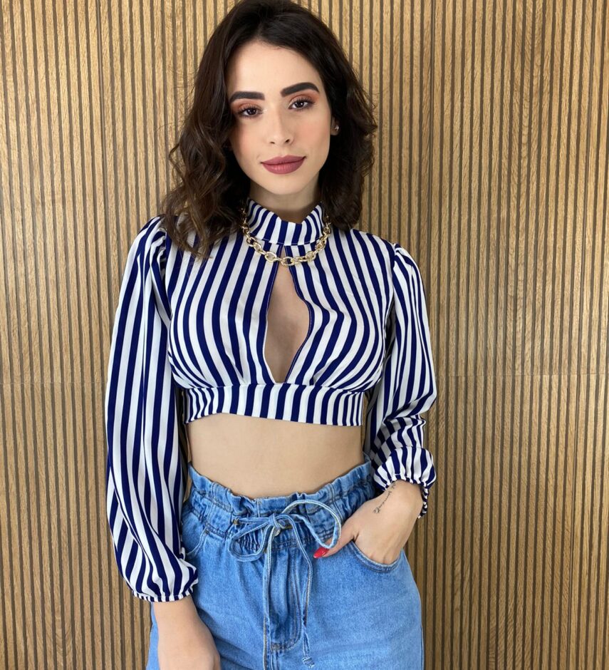 fernandaramosstore com br cropped feminino listrado azul sem bojo com amarracao