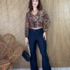 Cropped Feminino sem Bojo Animal Print com Lastex - Fernanda Ramos Store