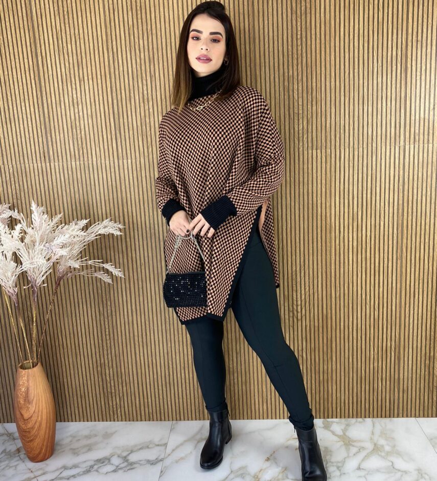 fernandaramosstore com br poncho feminino tricot estampado cacharrel