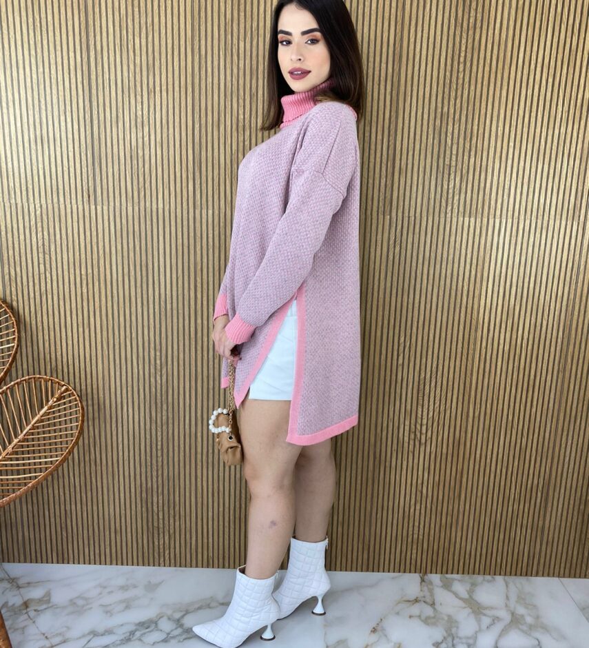 fernandaramosstore com br poncho feminino tricot estampado rosa cacharrel 2