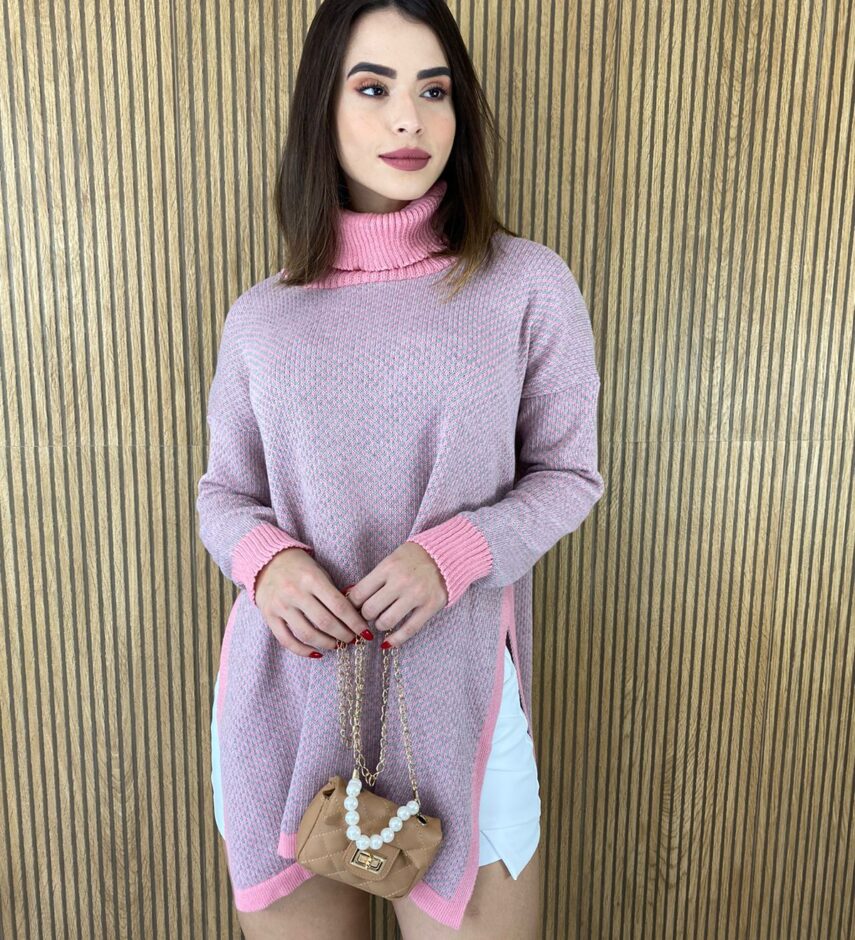 fernandaramosstore com br poncho feminino tricot estampado rosa cacharrel 3