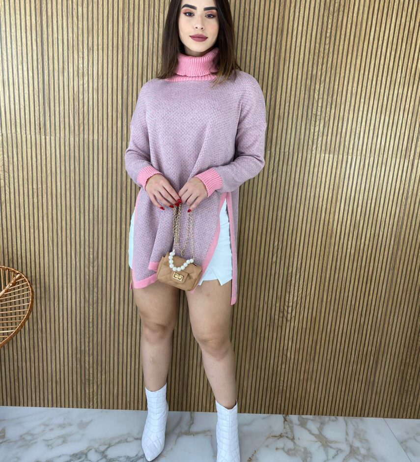 fernandaramosstore com br poncho feminino tricot estampado rosa cacharrel 5