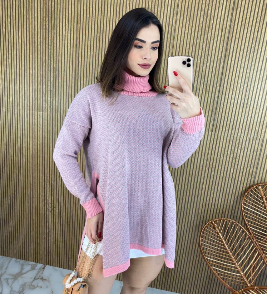 fernandaramosstore com br poncho feminino tricot estampado rosa cacharrel 6