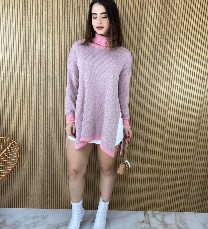 fernandaramosstore com br poncho feminino tricot estampado rosa cacharrel