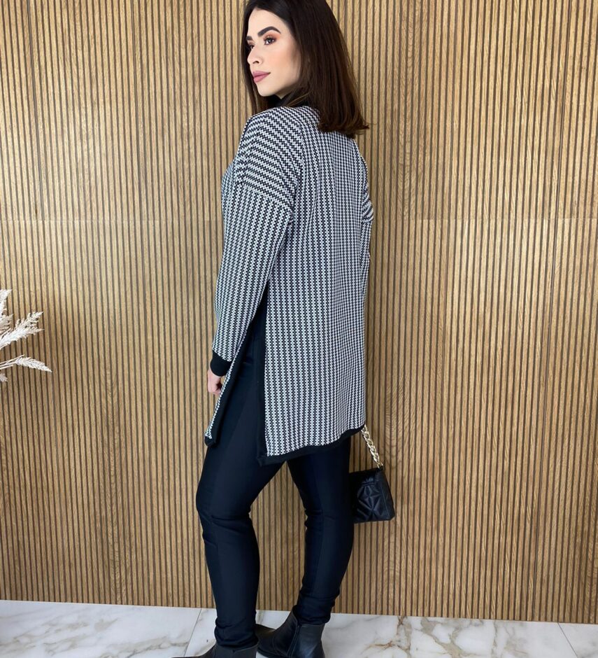 fernandaramosstore com br poncho feminino tricot xadrez preto e branco 5