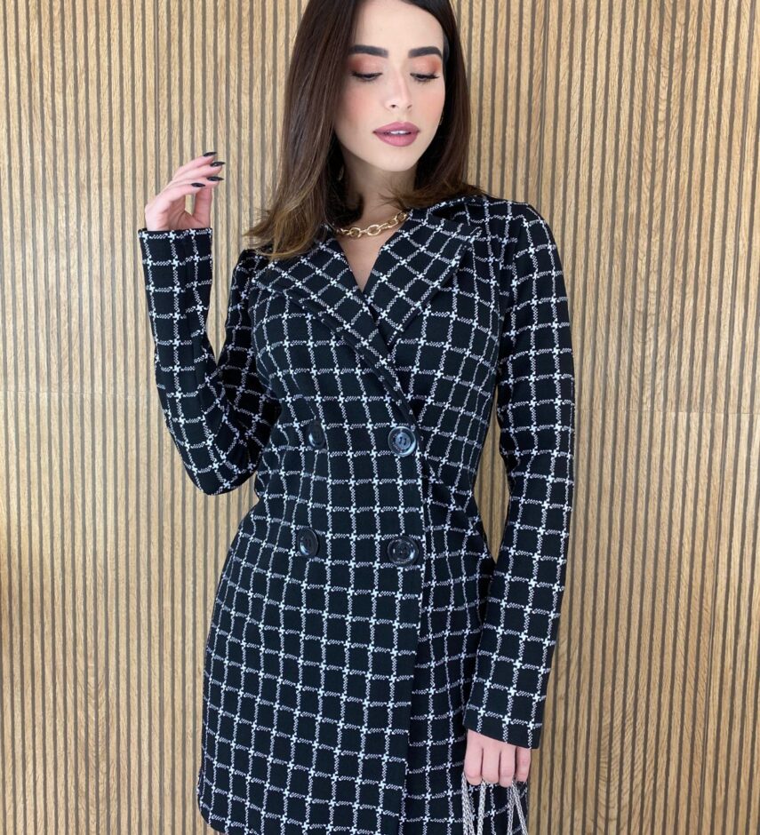 fernandaramosstore com br sobretudo feminino preto e branco com botoes 4