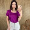 fernandaramosstore com br blusa feminina manga curta babado na manga fucsia