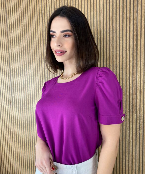 fernandaramosstore com br blusa feminina manga curta botao na manga fucsia 8