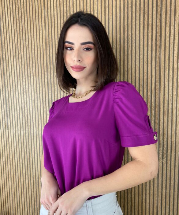 fernandaramosstore com br blusa feminina manga curta botao na manga fucsia 9