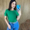 fernandaramosstore com br blusa feminina manga curta botao na manga verde