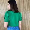 fernandaramosstore com br blusa feminina manga curta botao na manga verde 2