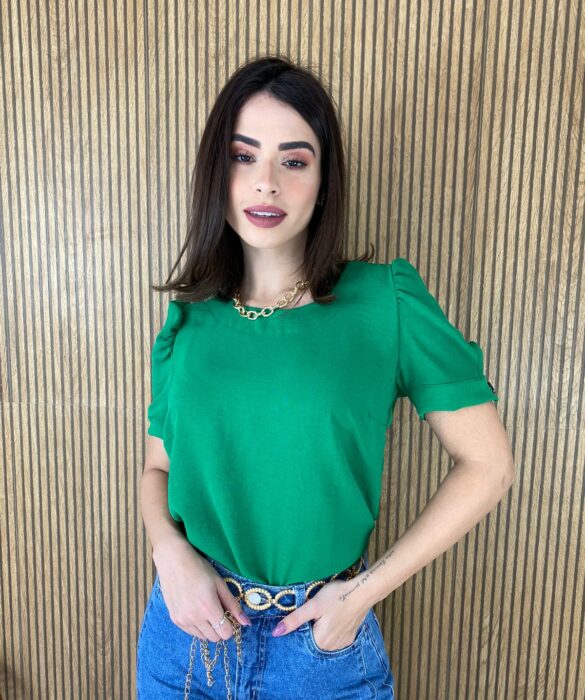 fernandaramosstore com br blusa feminina manga curta botao na manga verde 4