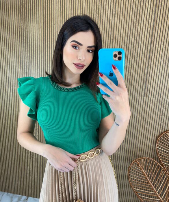 fernandaramosstore com br blusa feminina manga curta com detalhe verde 5