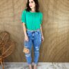 fernandaramosstore com br blusa feminina manga curta detalhe em pregas verde 3