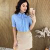 fernandaramosstore com br blusa feminina manga curta em laise com detalhe azul