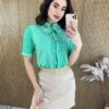 fernandaramosstore com br blusa feminina manga curta em laise com detalhe verde