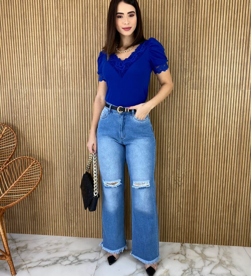 fernandaramosstore com br blusa manga bufante com detalhe em renda canelada azul bic