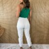 fernandaramosstore com br calca jeans feminina jogger bege bolsos na frente 1