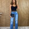 Calça Jeans Feminina Wide Leg 29267 - Fernanda Ramos Store