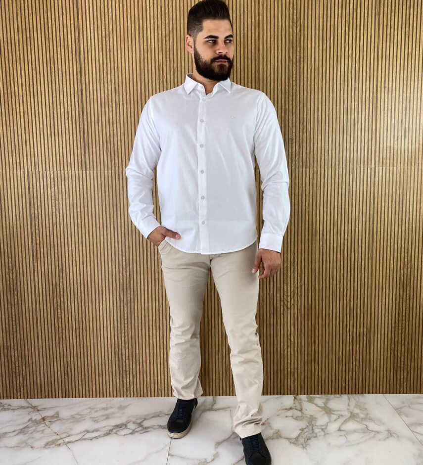 Camisa Masculina Ogochi Social Branca 0001 - Fernanda Ramos Store
