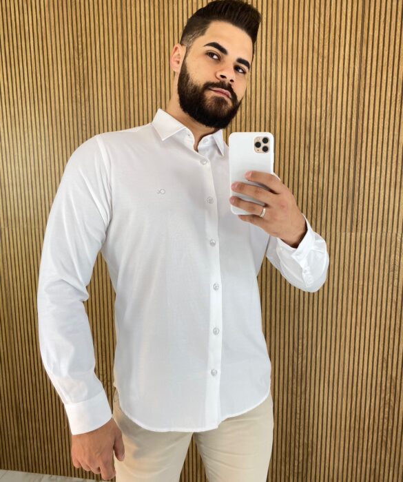 Camisa Masculina Ogochi Social Branca 0001 - Fernanda Ramos Store