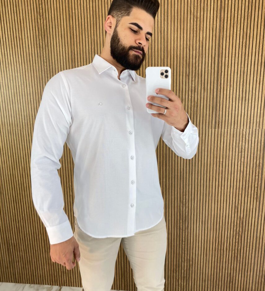 Camisa Masculina Ogochi Social Branca 0001 - Fernanda Ramos Store