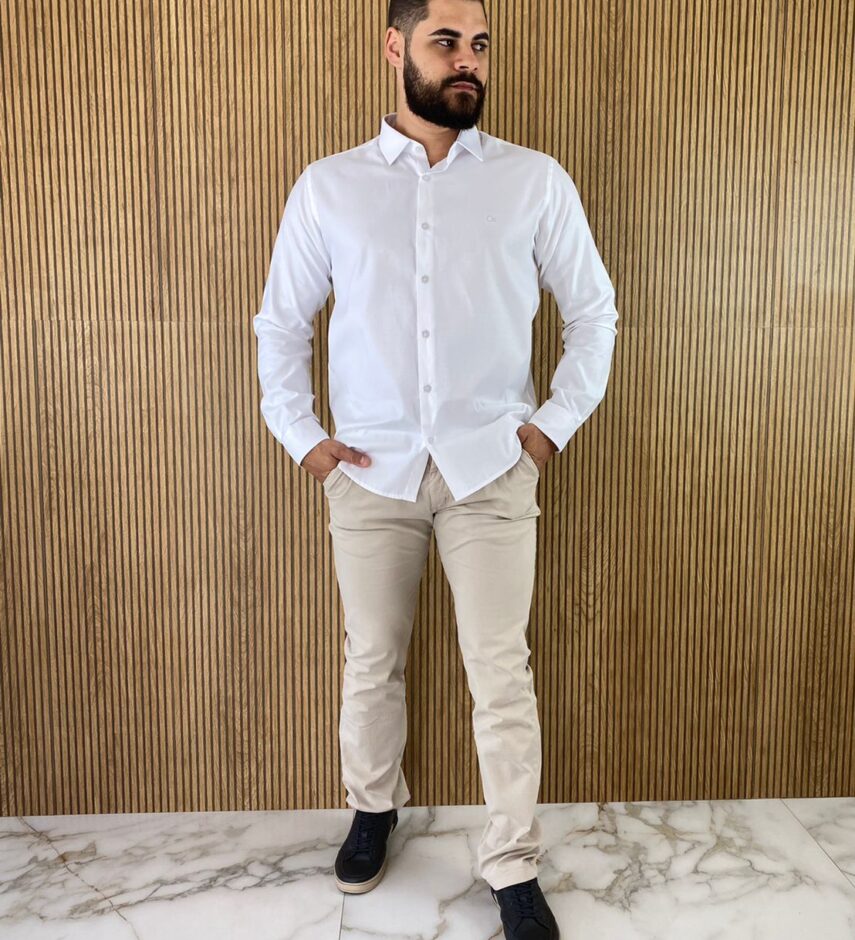 Camisa Masculina Ogochi Social Branca 0001 - Fernanda Ramos Store