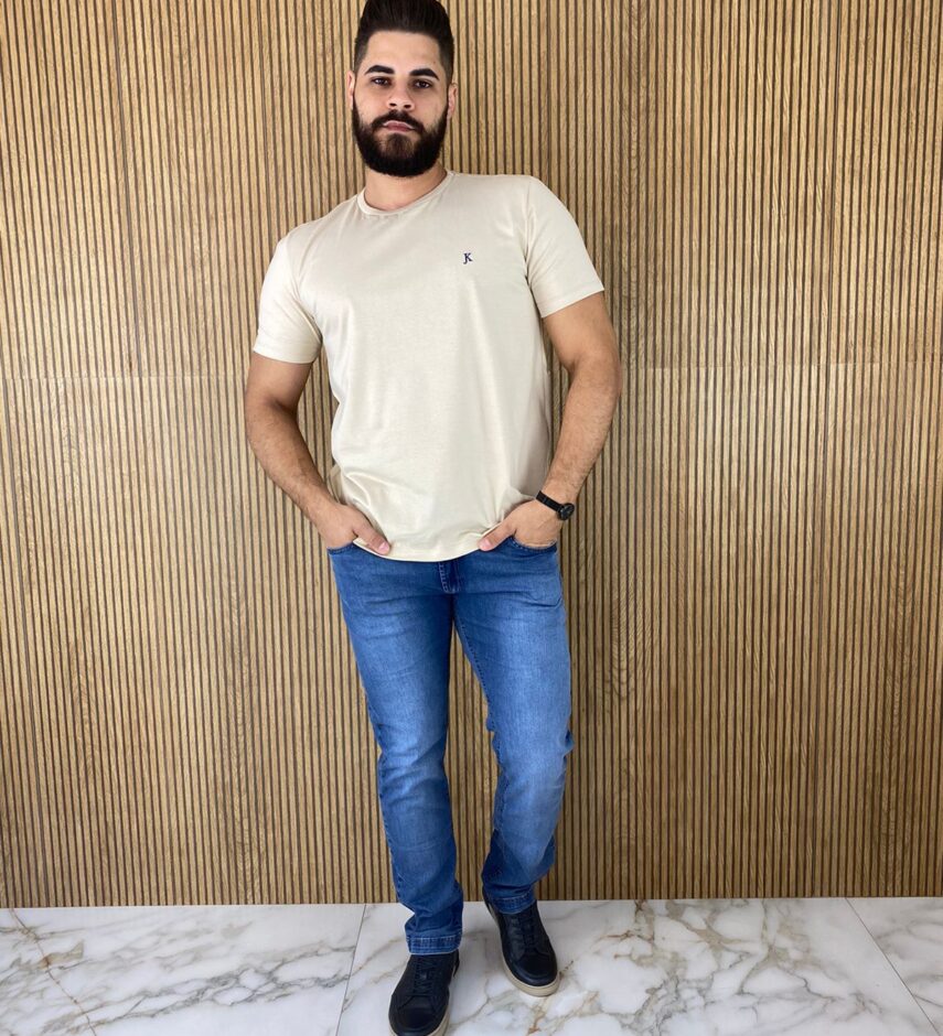 Camiseta Masculina Back To Basics Aveia - Fernanda Ramos Store