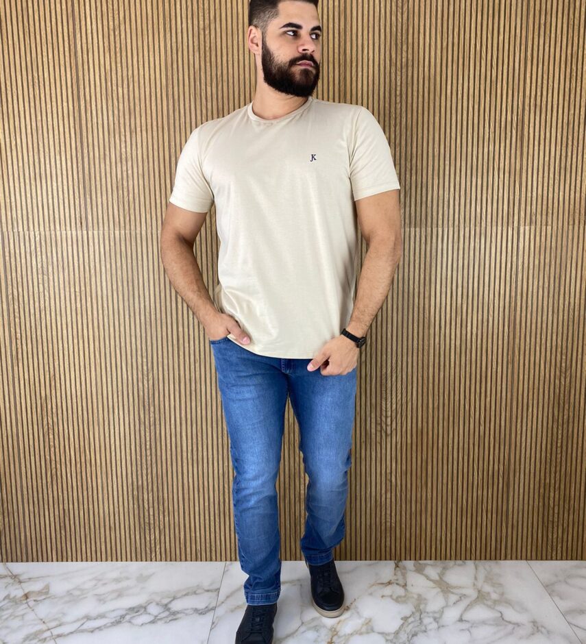 Camiseta Masculina Back To Basics Aveia - Fernanda Ramos Store