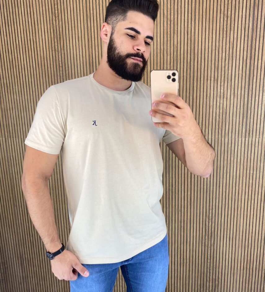 Camiseta Masculina Back To Basics Aveia - Fernanda Ramos Store