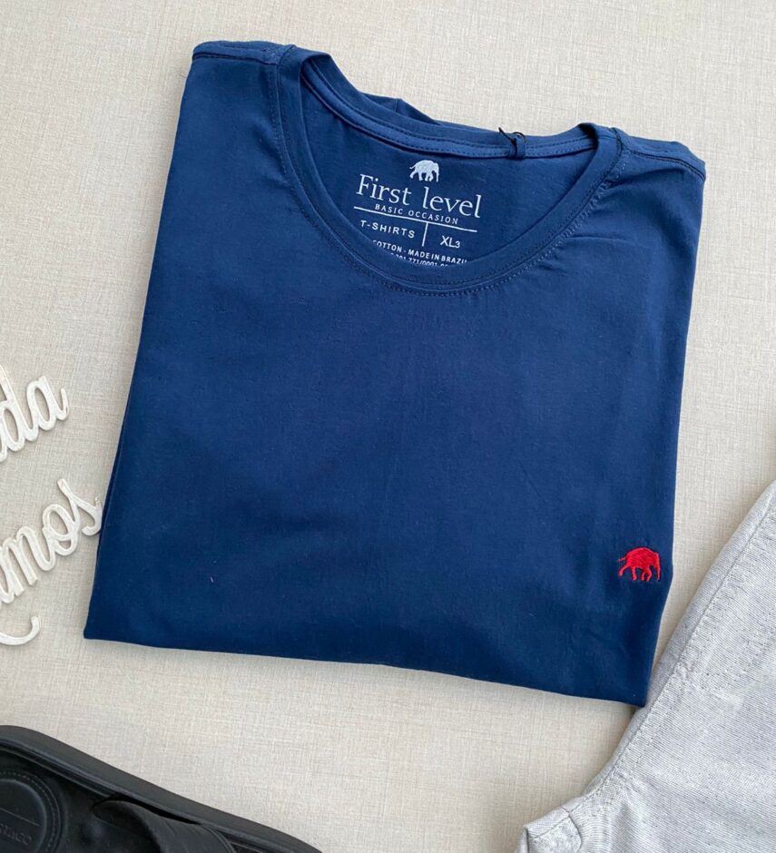 Camiseta Masculina Basic Plus Azul Marinho - Fernanda Ramos Store
