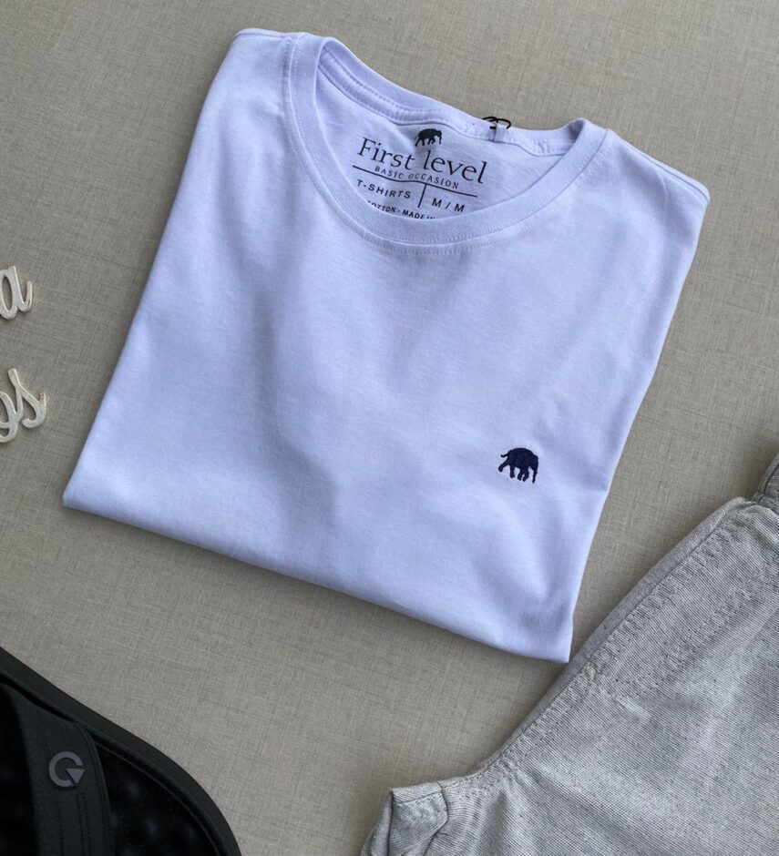Camiseta Masculina Basic Plus Branca - Fernanda Ramos Store