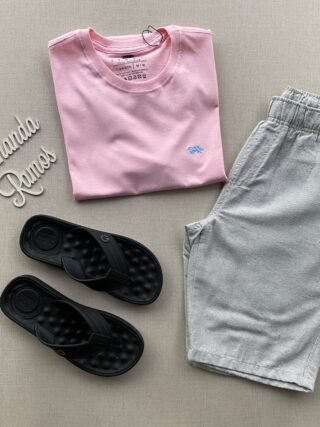 Camiseta Masculina Basic Rosa Bebe - Fernanda Ramos Store