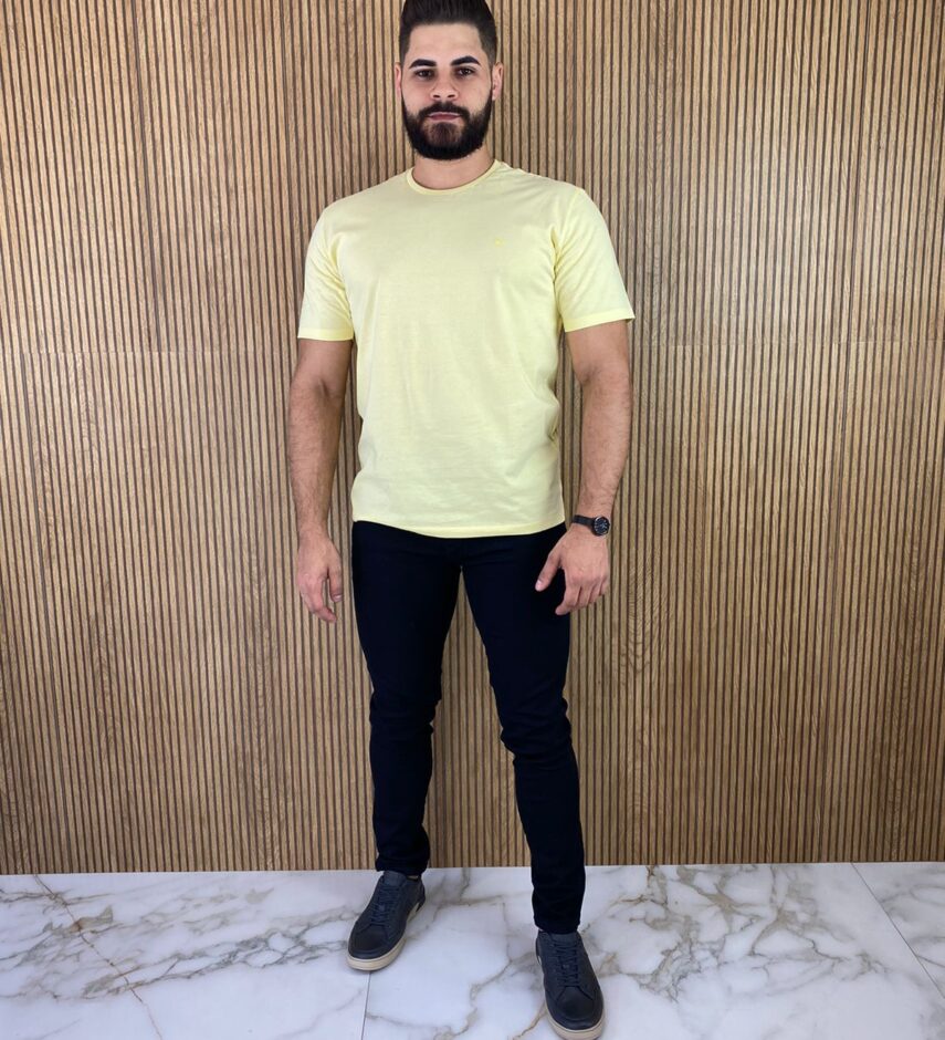 Camiseta Masculina Ogochi Básica Amarela 0083 - Fernanda Ramos Store