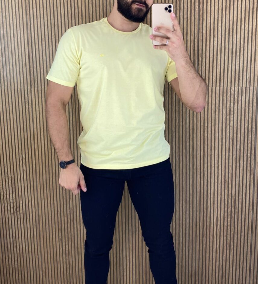 Camiseta Masculina Ogochi Básica Amarela 0083 - Fernanda Ramos Store
