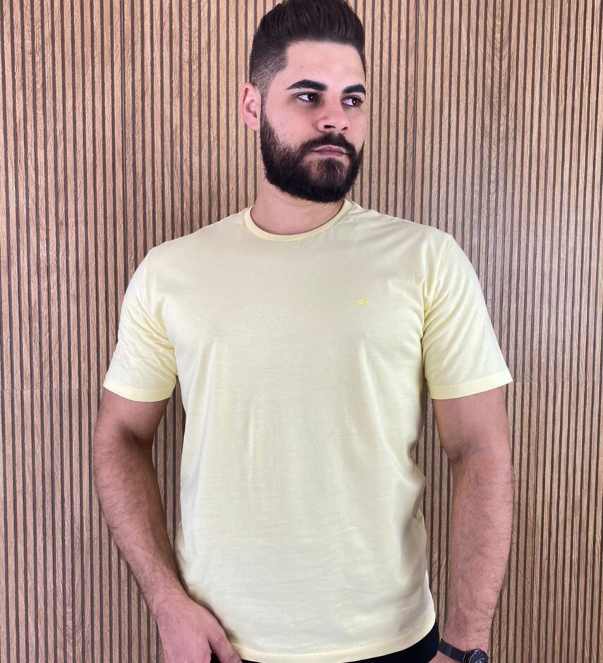 Camiseta Masculina Ogochi Básica Amarela 0083 - Fernanda Ramos Store