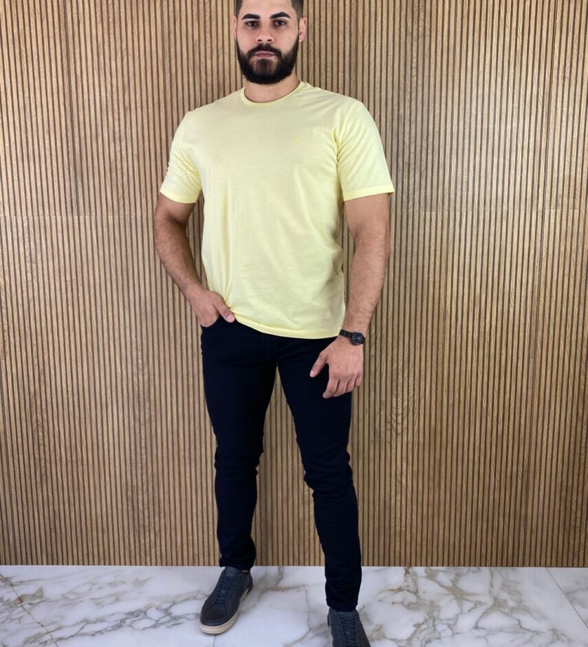 Camiseta Masculina Ogochi Básica Amarela 0083 - Fernanda Ramos Store