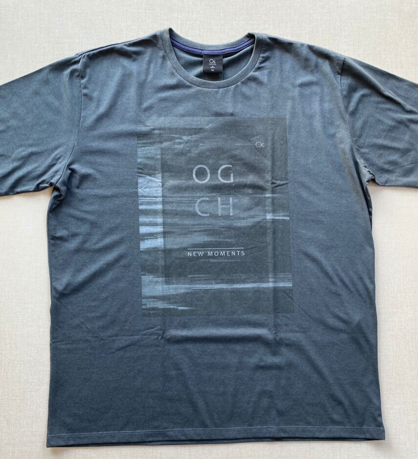 Camiseta Masculina Ogochi Básica Estampada Cinza Escuro 1005 - Fernanda Ramos Store
