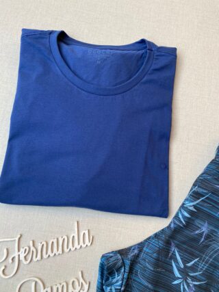 Camiseta Masculina Ogochi Básica Plus Azul 3938 - Fernanda Ramos Store