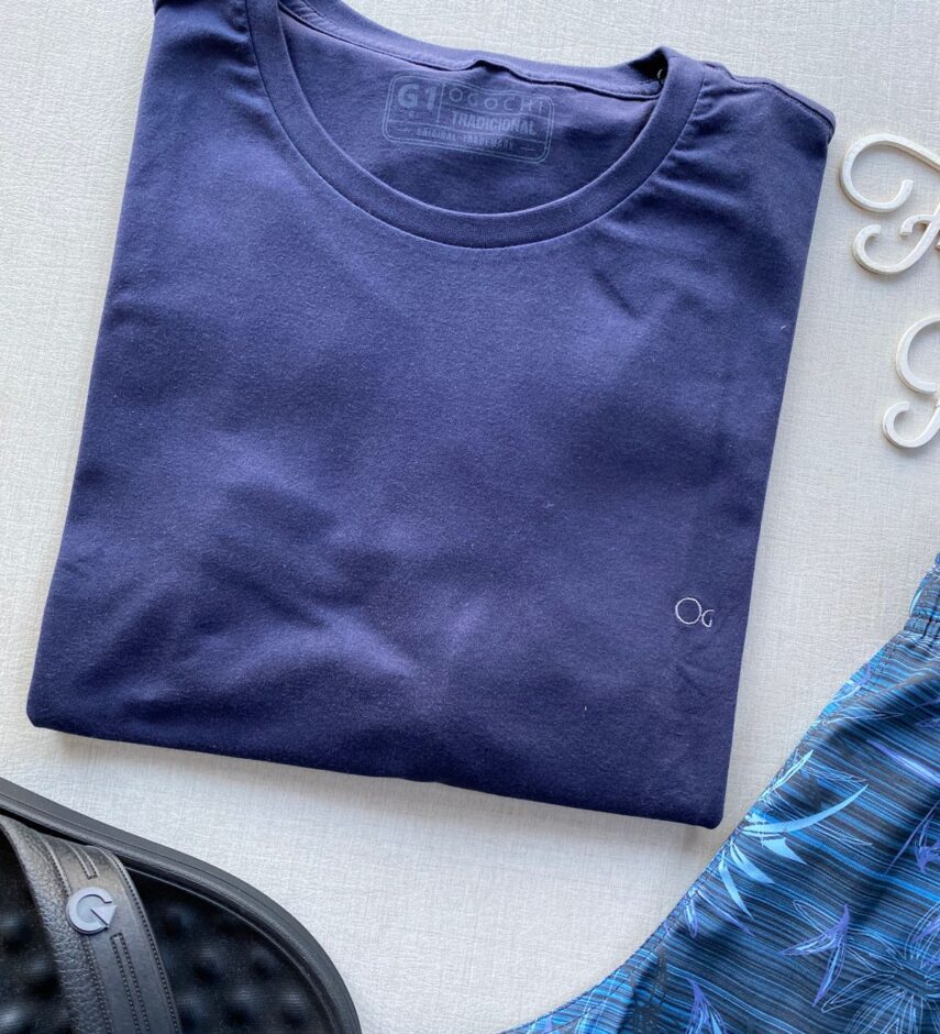 Camiseta Masculina Ogochi Básica Plus Azul Marinho 0004 - Fernanda Ramos Store