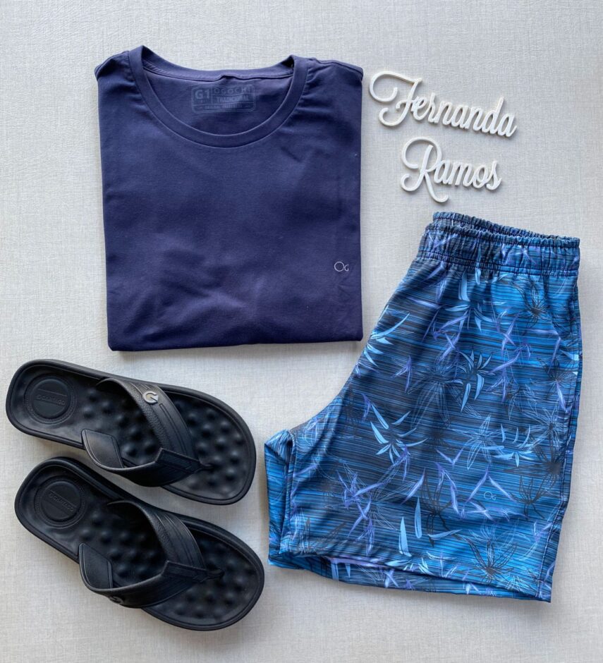 Camiseta Masculina Ogochi Básica Plus Azul Marinho 0004 - Fernanda Ramos Store