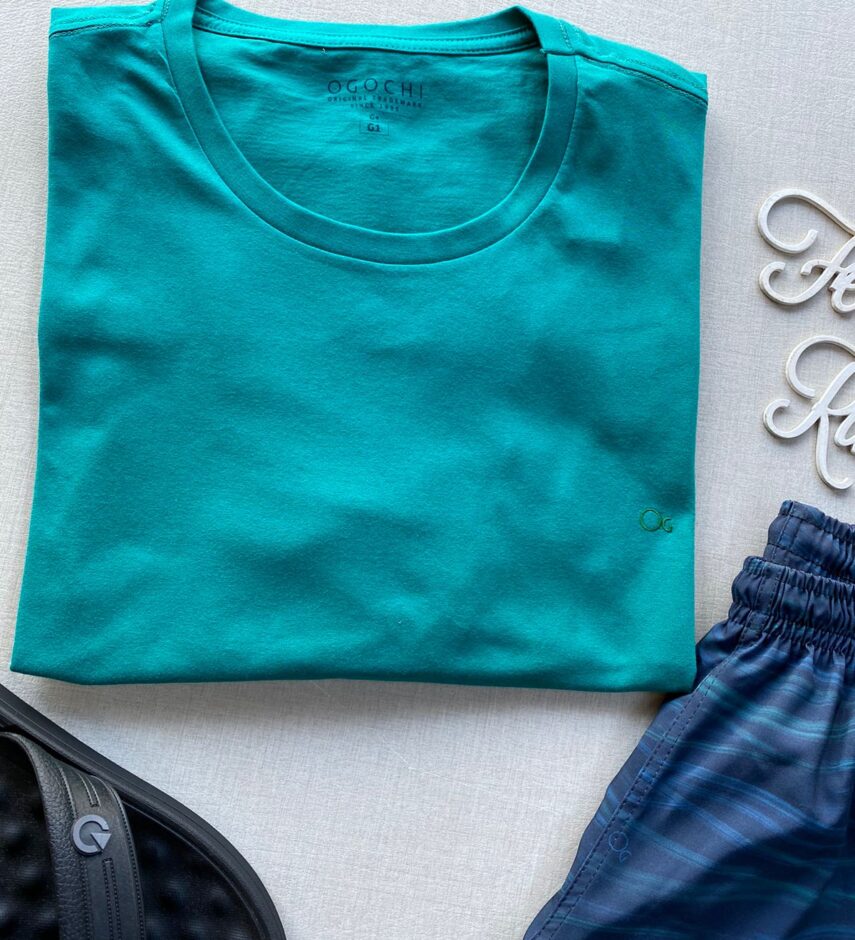 Camiseta Masculina Ogochi Básica Plus Verde 5424 - Fernanda Ramos Store