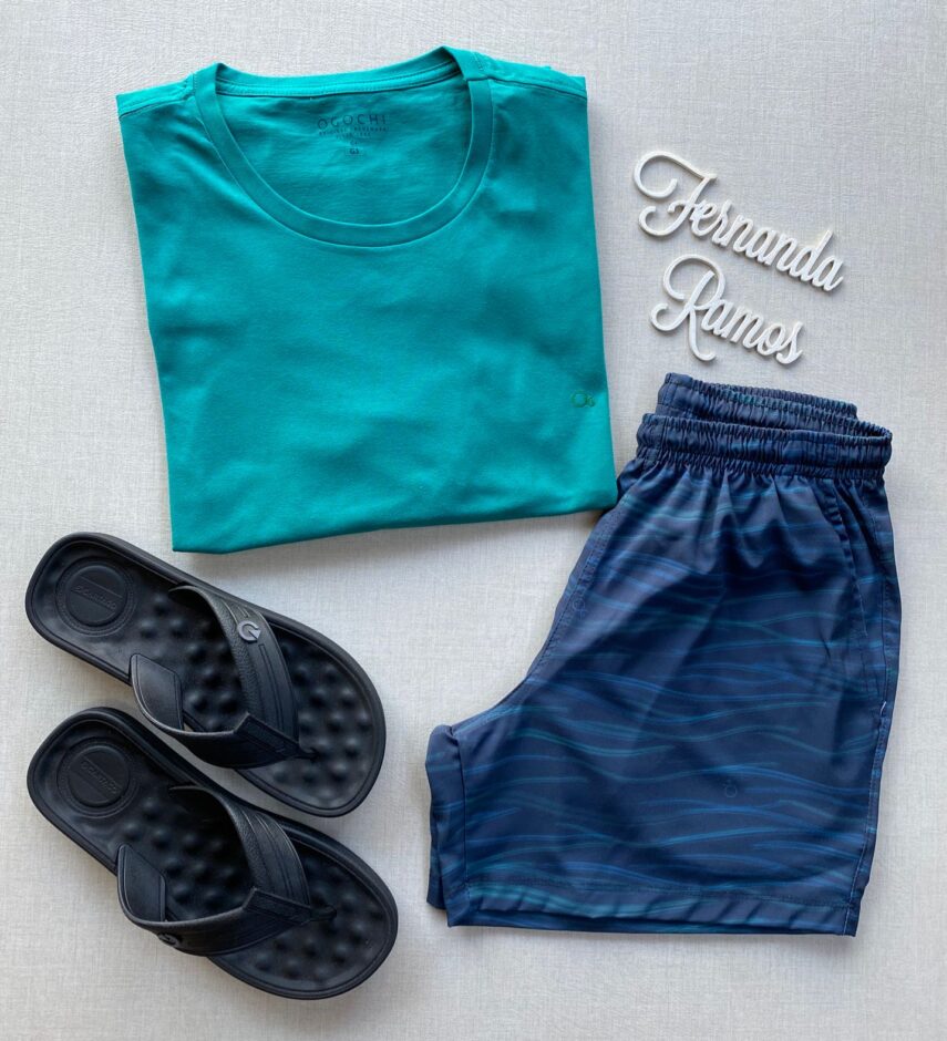 Camiseta Masculina Ogochi Básica Plus Verde 5424 - Fernanda Ramos Store