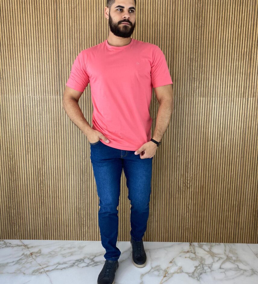 Camiseta Masculina Ogochi Básica Rosa 0013 - Fernanda Ramos Store