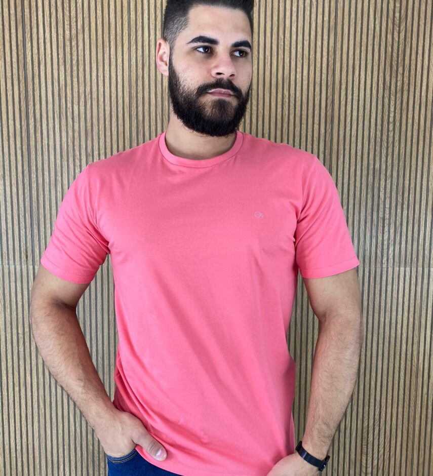 Camiseta Masculina Ogochi Básica Rosa 0013 - Fernanda Ramos Store