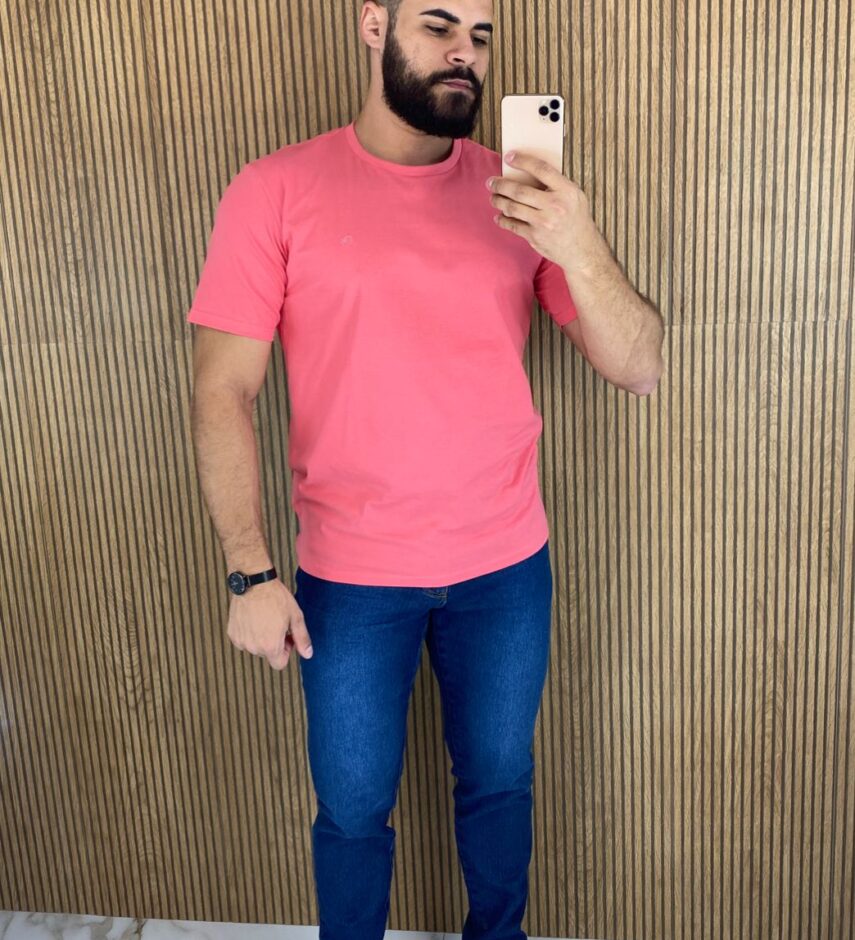 Camiseta Masculina Ogochi Básica Rosa 0013 - Fernanda Ramos Store