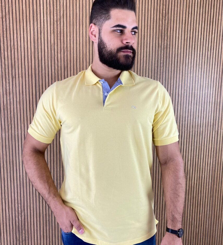 Camiseta Polo Casual Ogochi Amarela sem Bolso 0169 - Fernanda Ramos Store