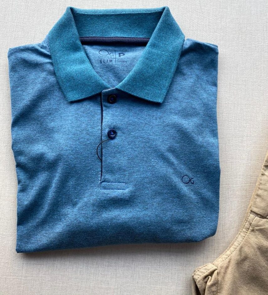 Camiseta Polo Casual Ogochi Azul 0080 - Fernanda Ramos Store