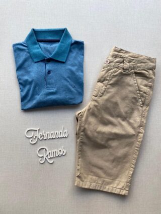 Camiseta Polo Casual Ogochi Azul 0080 - Fernanda Ramos Store